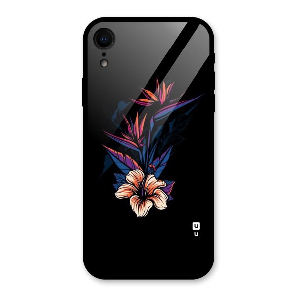 Single Painted Flower Glass Back Case for XR