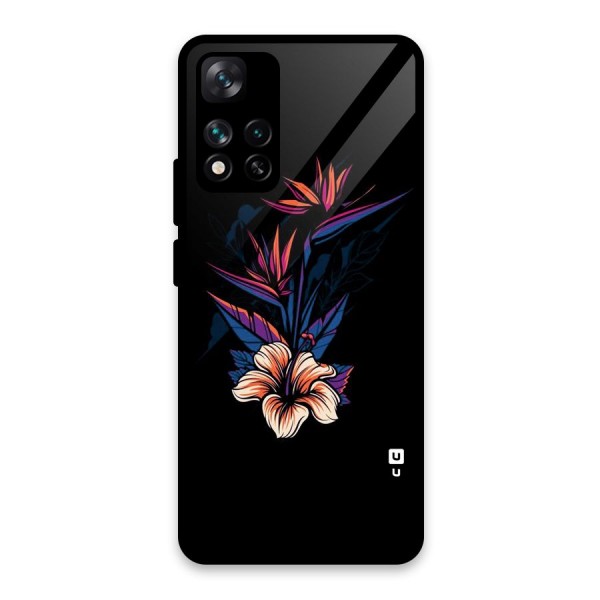 Single Painted Flower Glass Back Case for Xiaomi 11i HyperCharge 5G