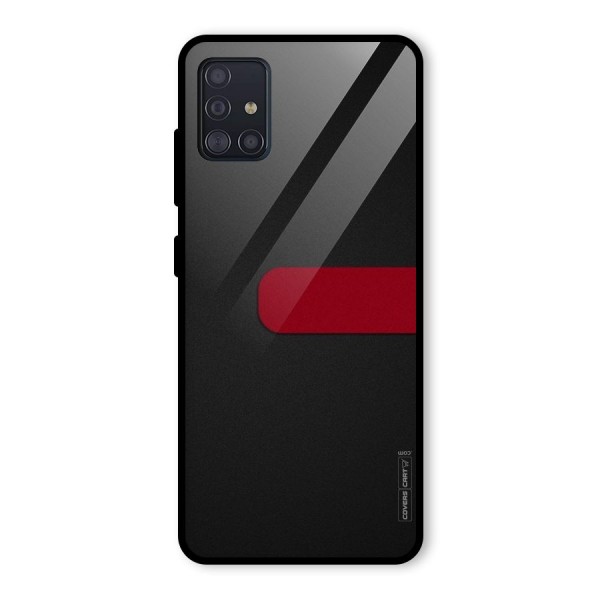 Single Red Stripe Glass Back Case for Galaxy A51