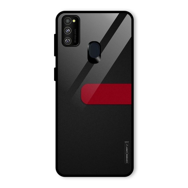 Single Red Stripe Glass Back Case for Galaxy M21