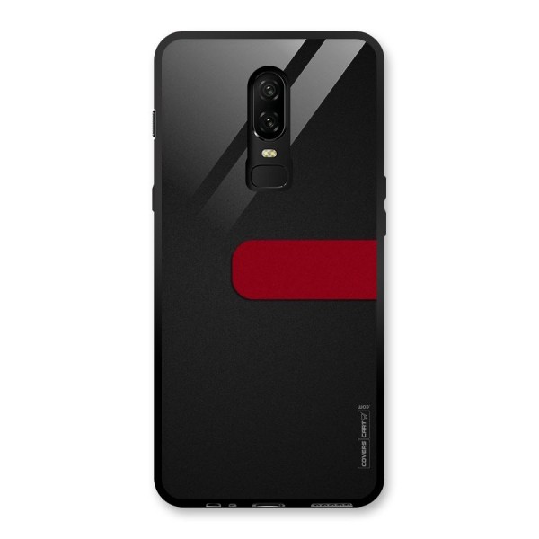 Single Red Stripe Glass Back Case for OnePlus 6