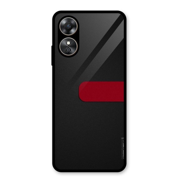 Single Red Stripe Glass Back Case for Oppo A17