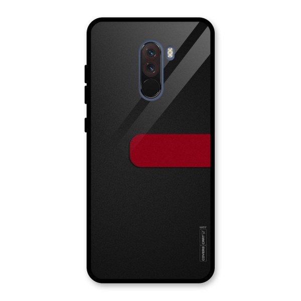 Single Red Stripe Glass Back Case for Poco F1