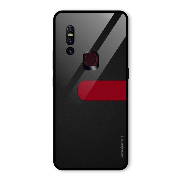 Single Red Stripe Glass Back Case for Vivo V15