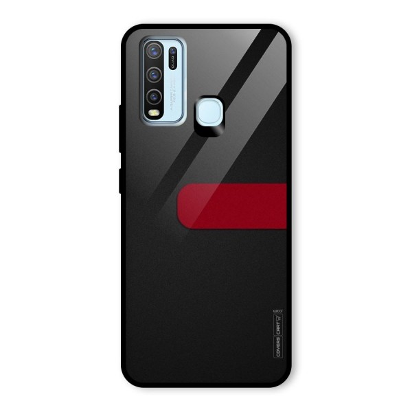 Single Red Stripe Glass Back Case for Vivo Y30