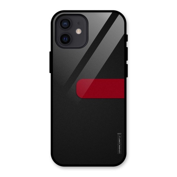 Single Red Stripe Glass Back Case for iPhone 12