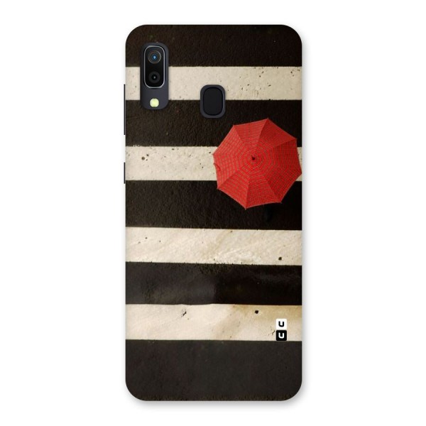 Single Red Umbrella Stripes Back Case for Galaxy A20