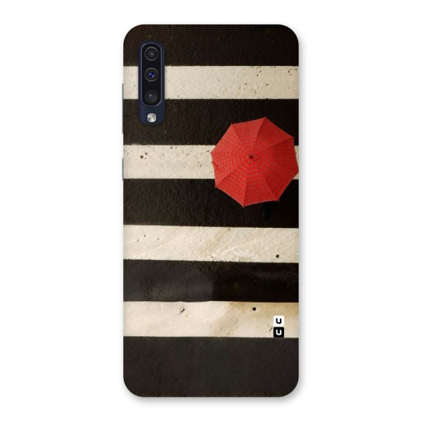 Single Red Umbrella Stripes Back Case for Galaxy A50