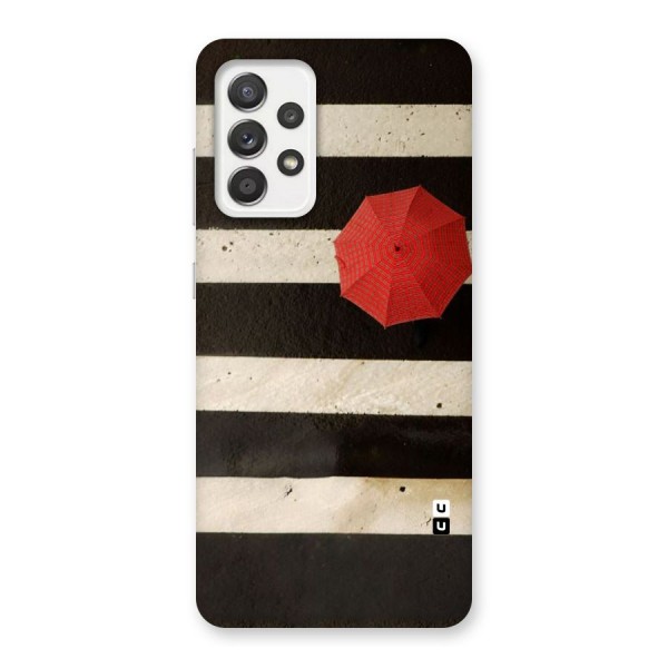 Single Red Umbrella Stripes Back Case for Galaxy A52