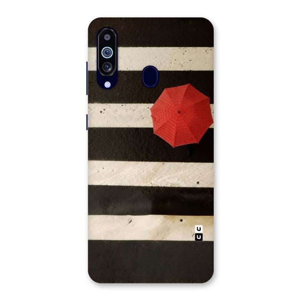 Single Red Umbrella Stripes Back Case for Galaxy A60