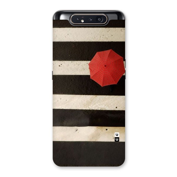 Single Red Umbrella Stripes Back Case for Galaxy A80