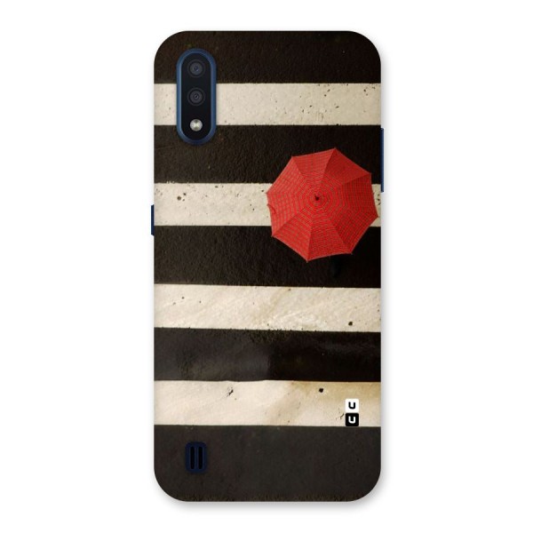 Single Red Umbrella Stripes Back Case for Galaxy M01