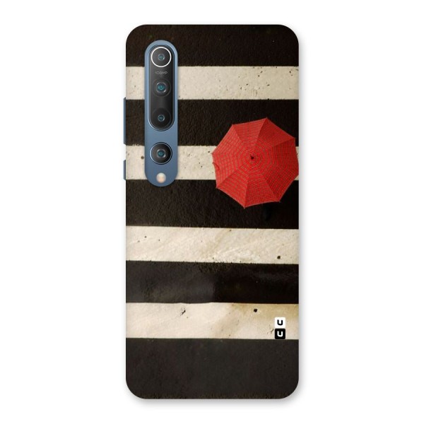 Single Red Umbrella Stripes Back Case for Mi 10