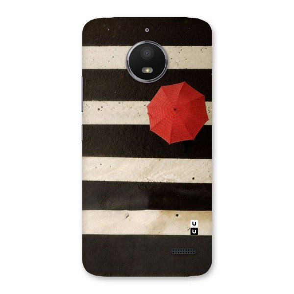 Single Red Umbrella Stripes Back Case for Moto E4