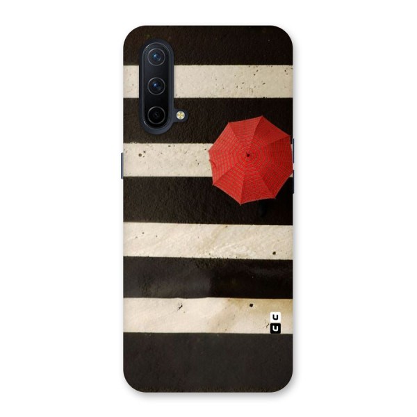 Single Red Umbrella Stripes Back Case for OnePlus Nord CE 5G