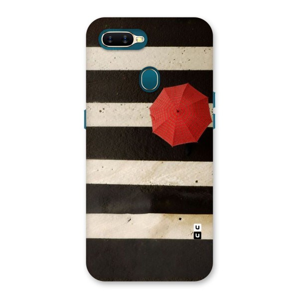 Single Red Umbrella Stripes Back Case for Oppo A12