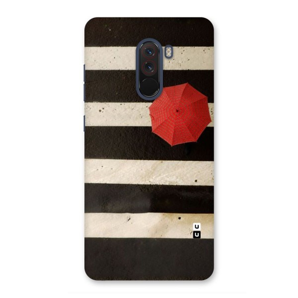 Single Red Umbrella Stripes Back Case for Poco F1