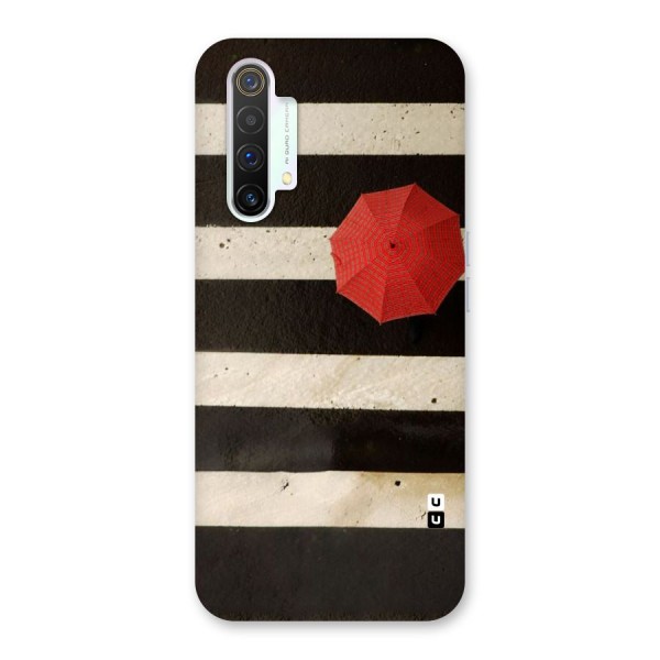 Single Red Umbrella Stripes Back Case for Realme X3