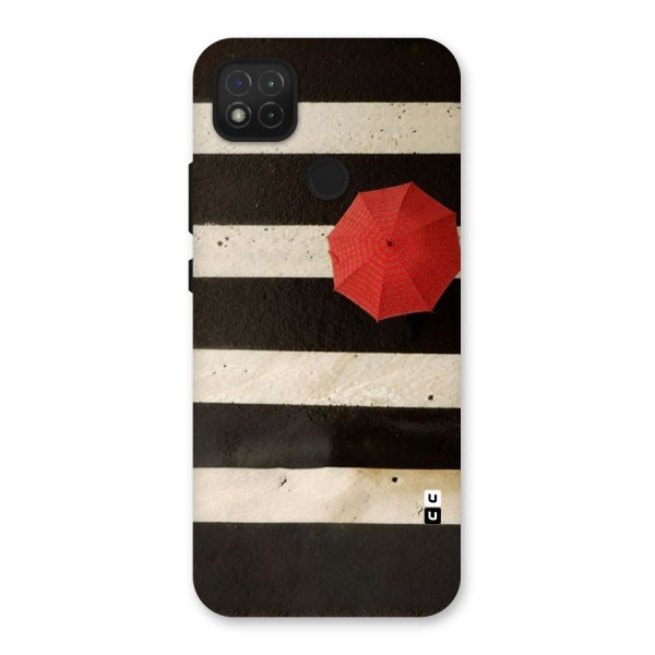 Single Red Umbrella Stripes Back Case for Redmi 9C