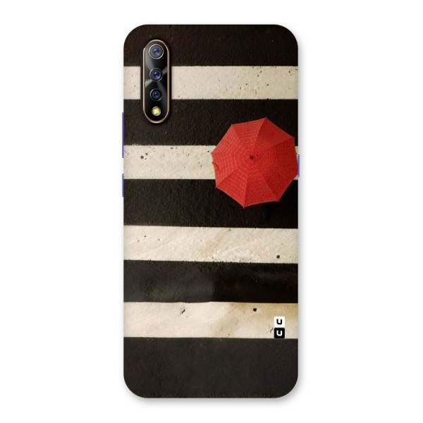 Single Red Umbrella Stripes Back Case for Vivo S1