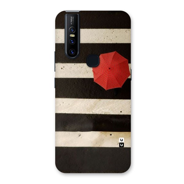 Single Red Umbrella Stripes Back Case for Vivo V15