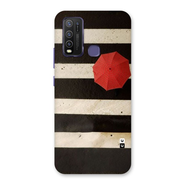 Single Red Umbrella Stripes Back Case for Vivo Y30