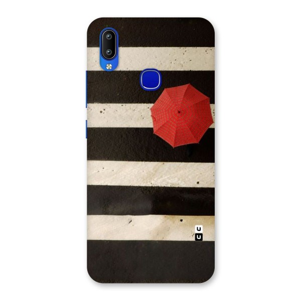 Single Red Umbrella Stripes Back Case for Vivo Y91