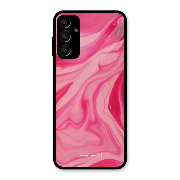 Sizzling Pink Marble Texture Glass Back Case for Galaxy A14 5G
