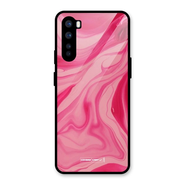 Sizzling Pink Marble Texture Glass Back Case for OnePlus Nord