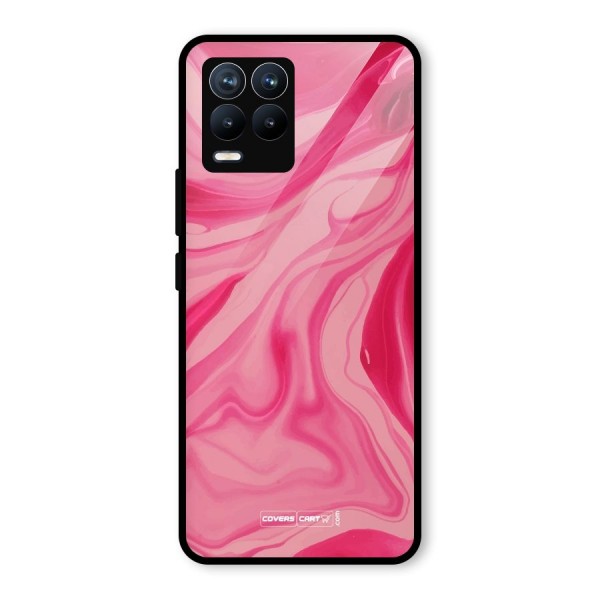 Sizzling Pink Marble Texture Glass Back Case for Realme 8