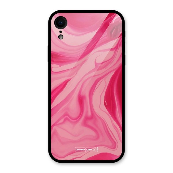 Sizzling Pink Marble Texture Glass Back Case for XR