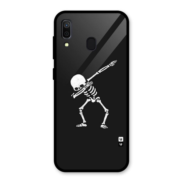 Skeleton Dab White Glass Back Case for Galaxy A30