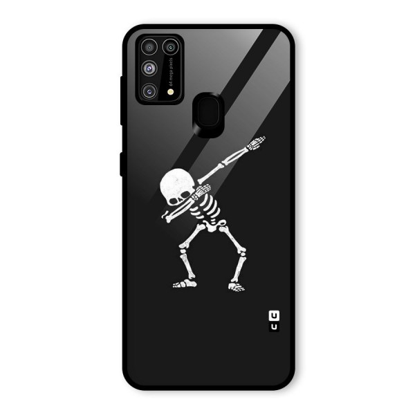 Skeleton Dab White Glass Back Case for Galaxy F41