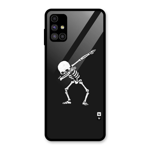 Skeleton Dab White Glass Back Case for Galaxy M51