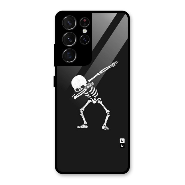 Skeleton Dab White Glass Back Case for Galaxy S21 Ultra 5G