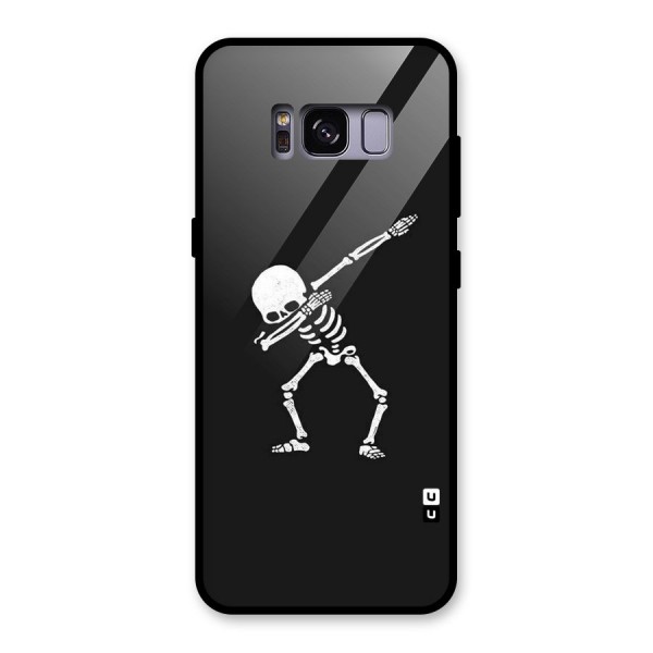 Skeleton Dab White Glass Back Case for Galaxy S8