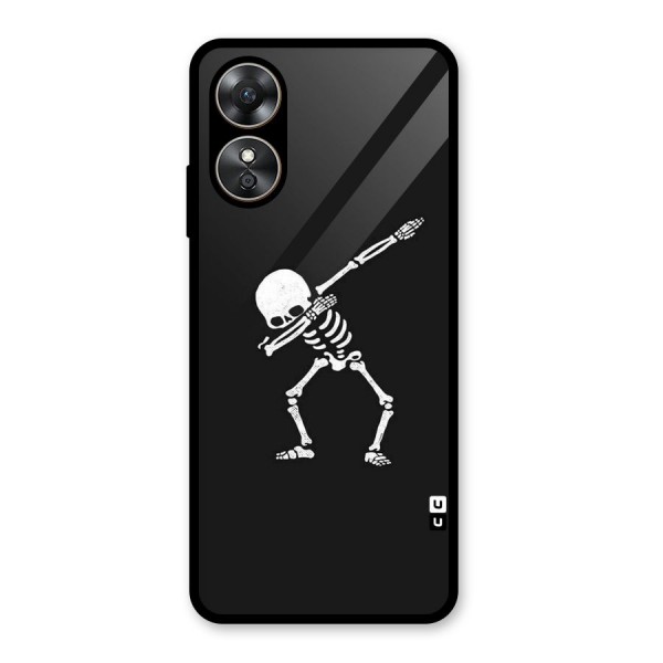 Skeleton Dab White Glass Back Case for Oppo A17