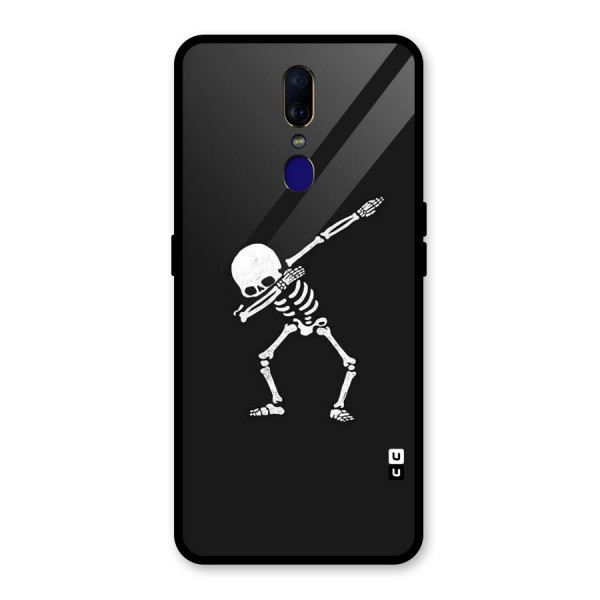 Skeleton Dab White Glass Back Case for Oppo F11