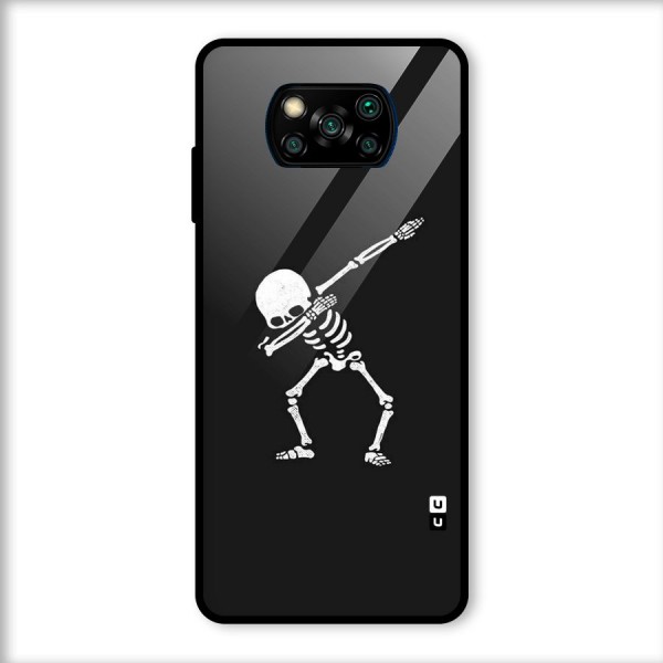 Skeleton Dab White Glass Back Case for Poco X3