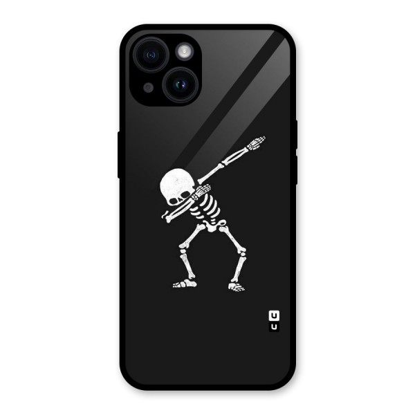 Skeleton Dab White Glass Back Case for iPhone 14