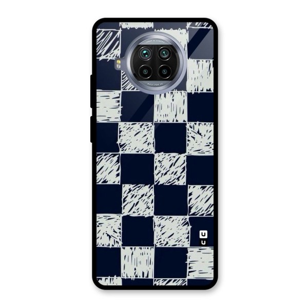 Sketchy Check Design Glass Back Case for Mi 10i