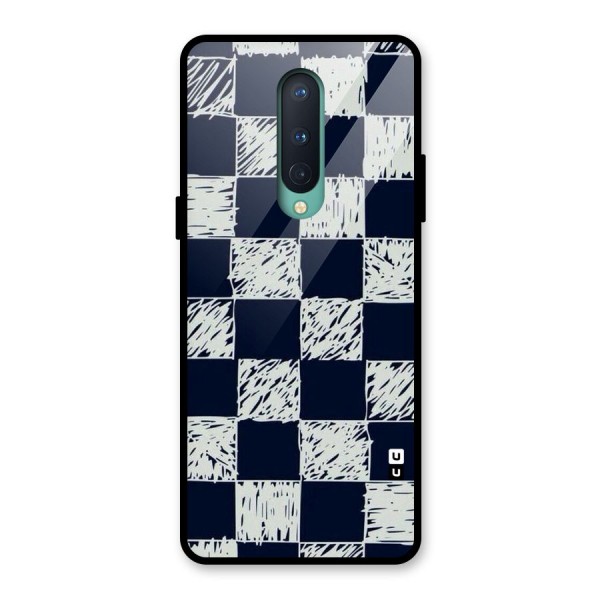 Sketchy Check Design Glass Back Case for OnePlus 8