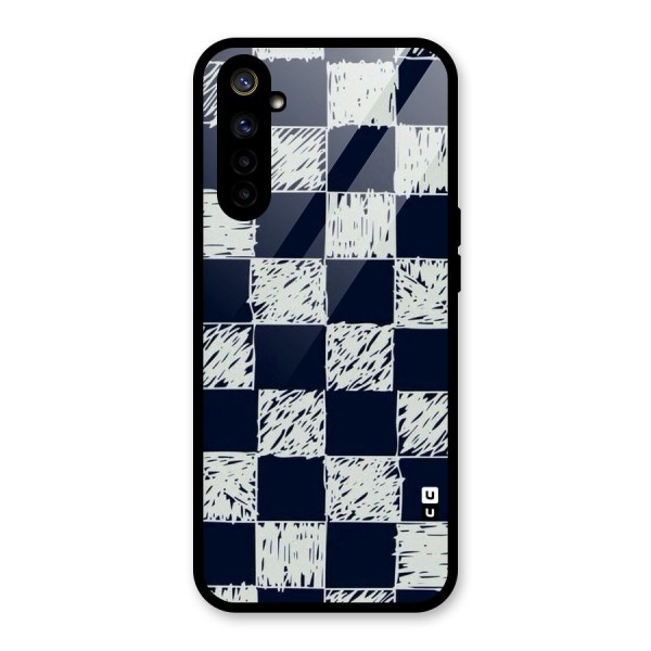 Sketchy Check Design Glass Back Case for Realme 6