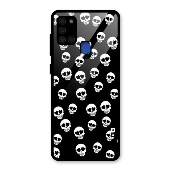 Skull Heart Glass Back Case for Galaxy A21s