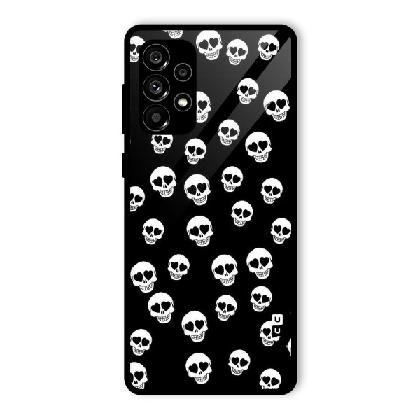 Skull Heart Glass Back Case for Galaxy A73 5G