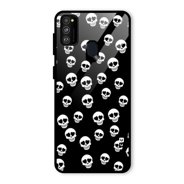 Skull Heart Glass Back Case for Galaxy M21