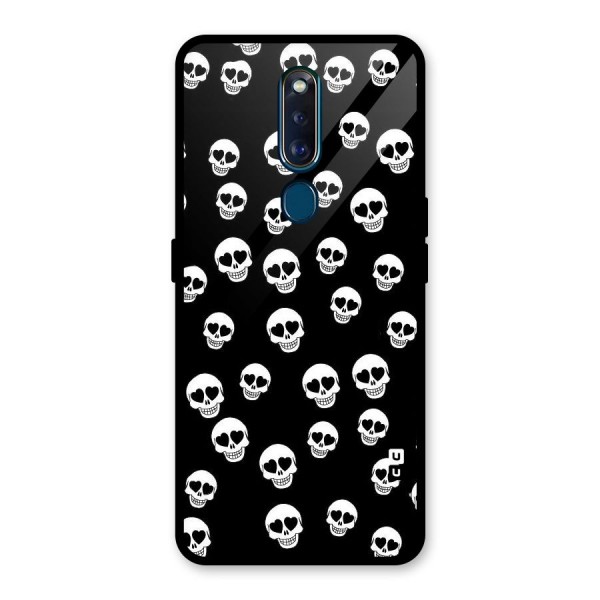 Skull Heart Glass Back Case for Oppo F11 Pro