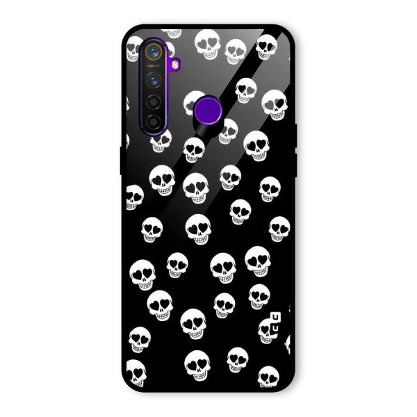 Skull Heart Glass Back Case for Realme 5 Pro