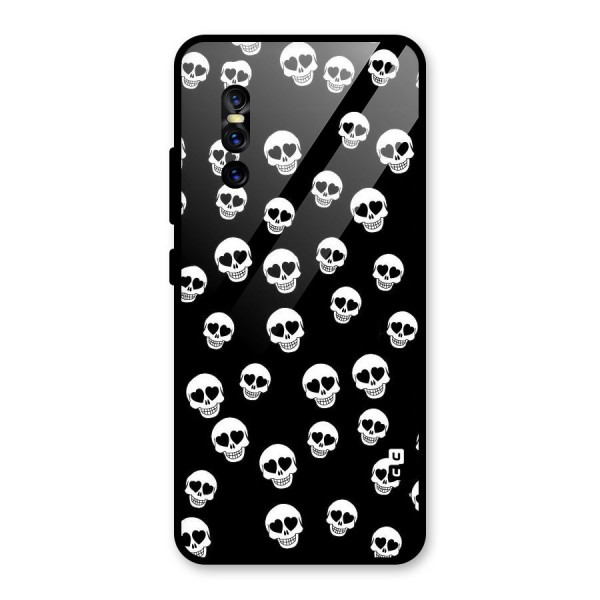 Skull Heart Glass Back Case for Vivo V15 Pro