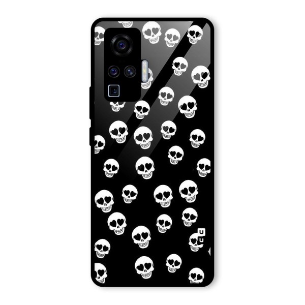 Skull Heart Glass Back Case for Vivo X50 Pro